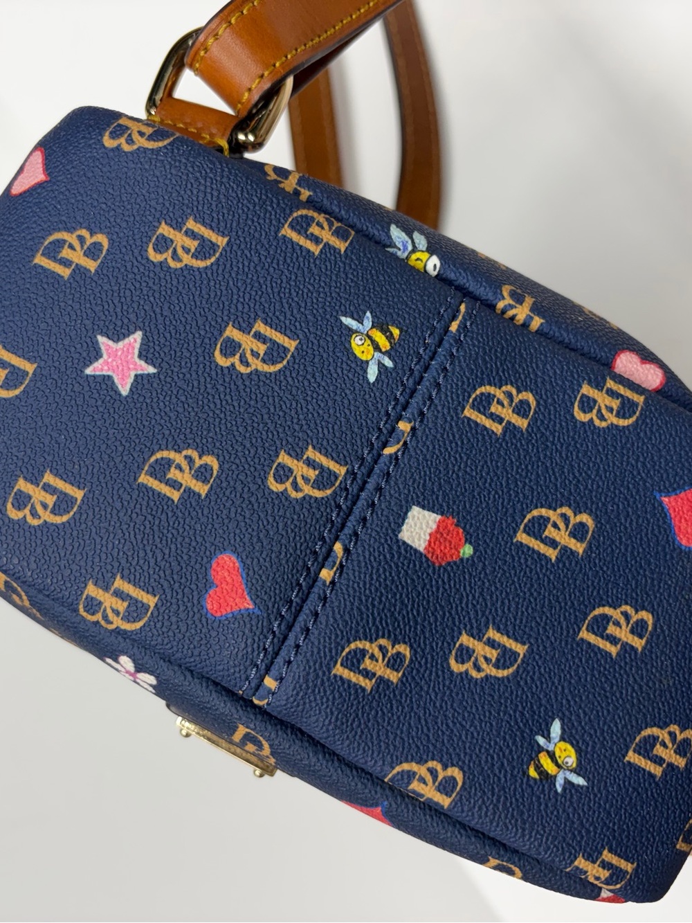 Dooney & Bourke Gretta Novelty Small Ronnie Backpack Navy cupcakes bees - Picture 15 of 16